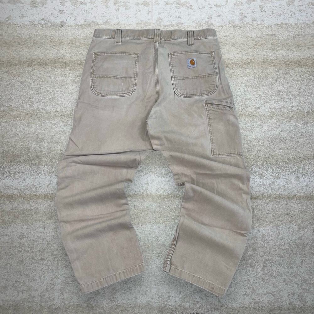 Vintage Y2K Carhartt Carpenter Pants 36x30 Relaxed Wheat Tan Canvas Dungarees